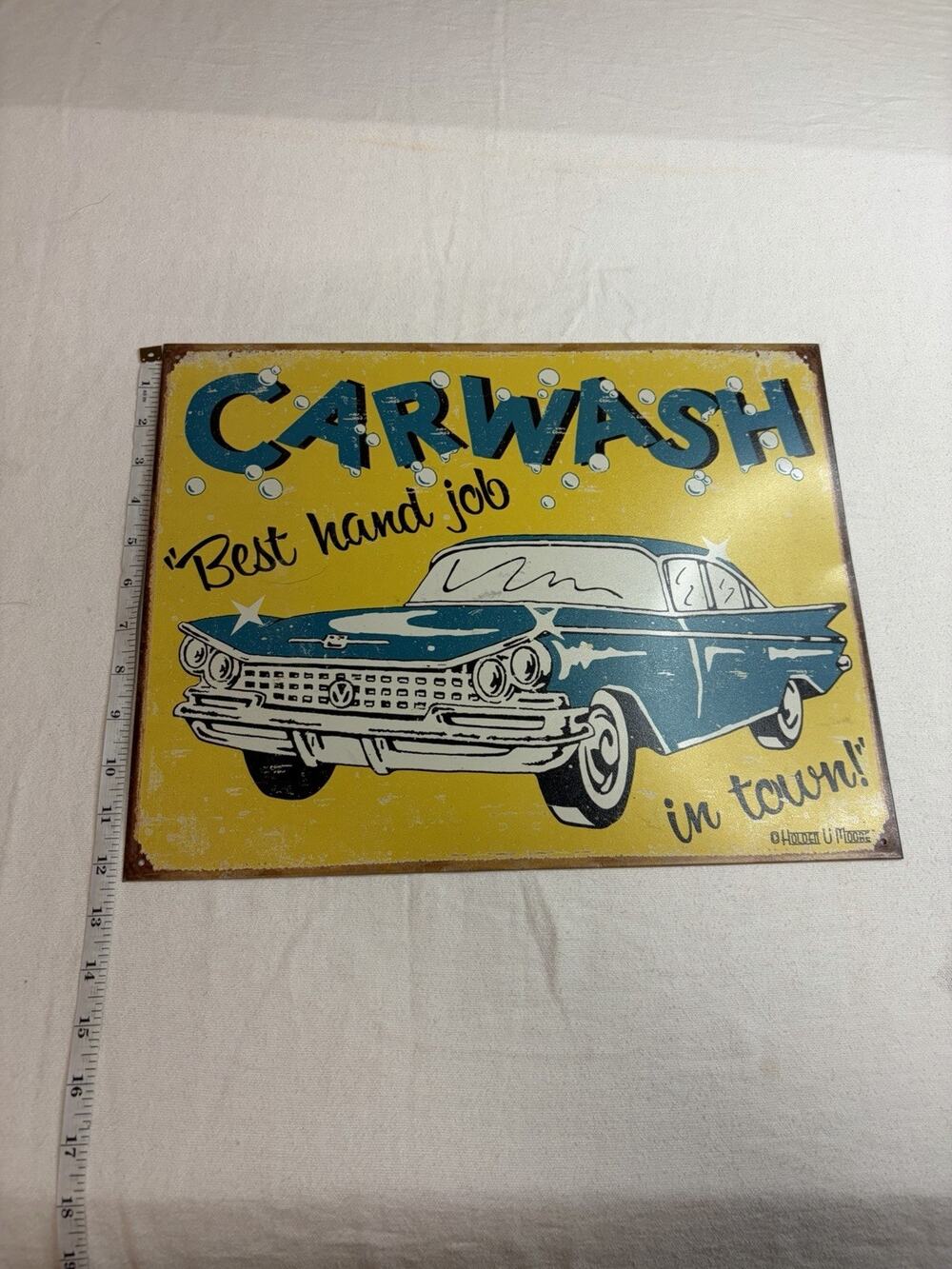 Holden U Moore Car Wash Tin Metal Sign 16x12.5 Retro Garage Man Cave Wall Decor